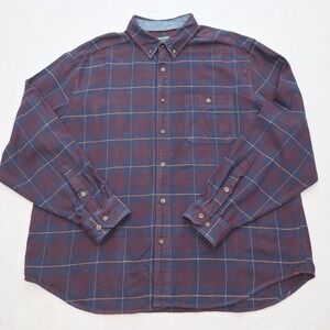 Woolrich‎ Shirt Mens XL Blue Plaid Flannel Button Down Long Sleeve Classic Retro